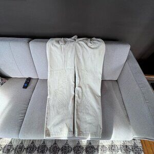 Cream wide leg trousers